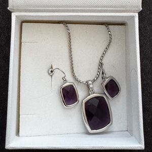 Amethyst pendant and earrings set